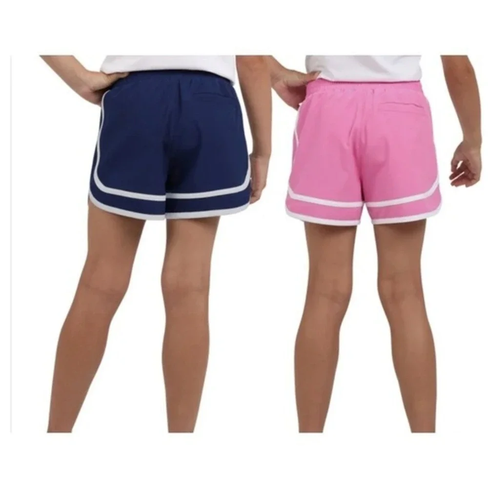 Champion Dolphin Shorts Kids Girls 2‎ Pack Navy Pink Size 10/12 Retro Athletic
